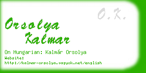 orsolya kalmar business card